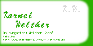 kornel welther business card